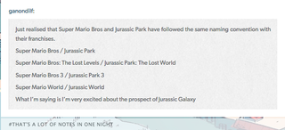 Illustration for article titled Fan Theory Uses Super Mario To Predict Jurassic Galaxy